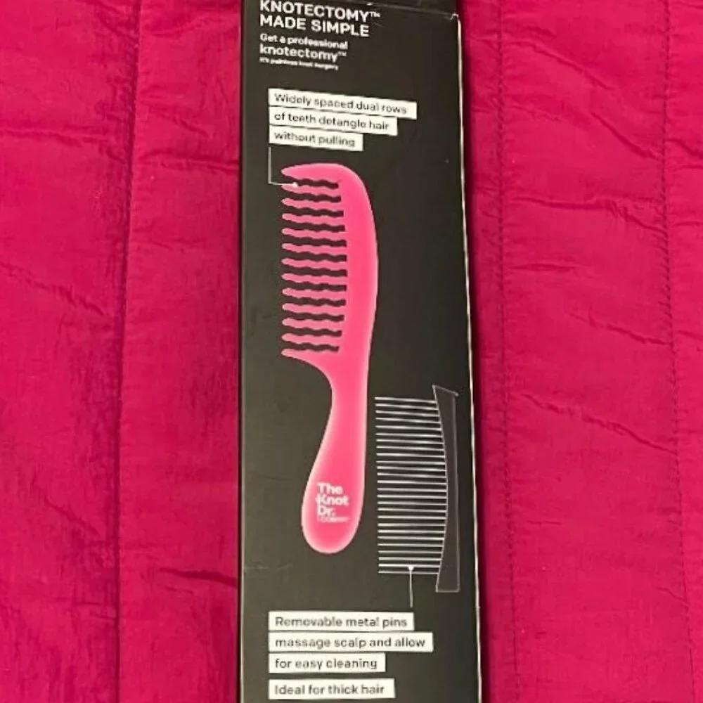 NEW CONAIR ~ THE KNOT DR . 2 - IN - 1 DETANGLE DUAL ROW WET / DRY DETANGLER COMB